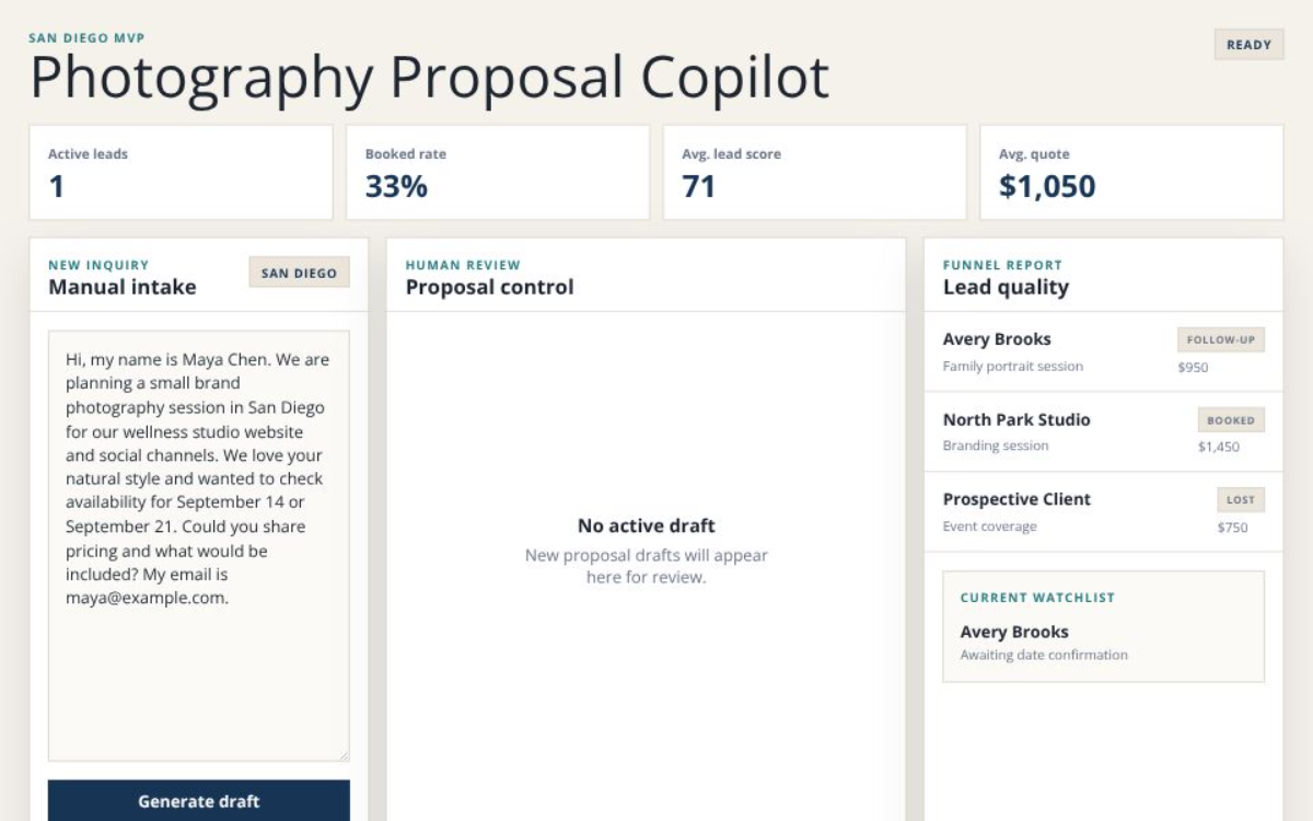 Photography Proposal CoPilot preview